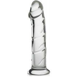 XSARA Skleněné dildo elegantní penetrátor na podstavci penis