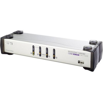 Aten CS-1744C KVM přepínač 4-port Dual View KVM USB, usb hub, audio, 1.2m kabely – Hledejceny.cz