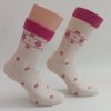 Trepon Teplé froté termo ponožky ASTRID smetanové s růžovou