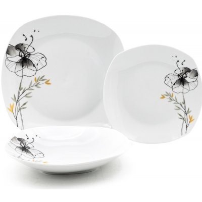 HOME ELEMENTS Jídelní porcelánová sada Černý mák 18 ks – Sleviste.cz