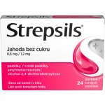 STREPSILS JAHODA BEZ CUKRU ORM 0,6MG/1,2MG PAS 24 – Hledejceny.cz