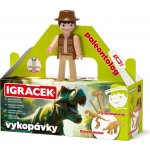EFKO Igráček Paleontolog figurka s vykopávkami dinosaurů Tyranosaura a Stegosaura – Zboží Dáma