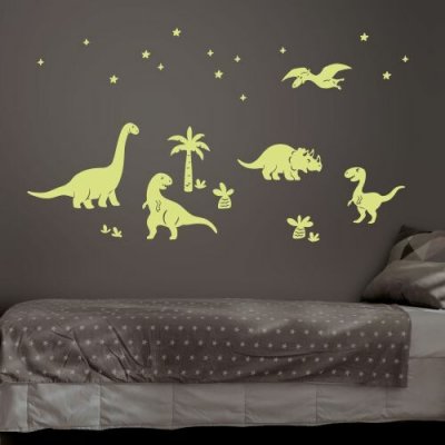 Plotbase, s.r.o., Nálepky na zeď dinosauři svítící ve tmě - 40x40cm – Sleviste.cz