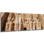 Obraz s hodinami 3D třídílný - 150 x 50 cm - Abu Simbel egypt abu simbel unesco – Hledejceny.cz
