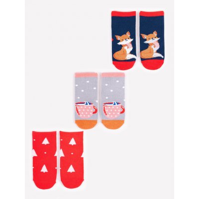 Yoclub Dětské vánoční ponožky 3Pack SKA X012G AA00 Multicolour