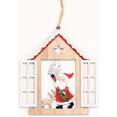 ZÁVES OKNO SANTA DREVO 13,5x0,8x15,5CM SUPER CENA! – Hledejceny.cz