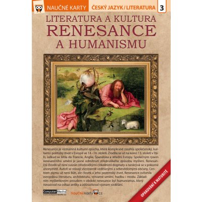 Literatura a kultura renesance a humanismu - Naučné karty – Zboží Mobilmania