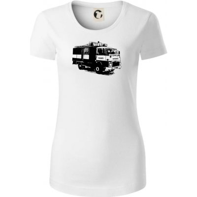 Hasičské auto Hasiči Dámské triko z organické bavlny Origin GOTS Bílá – Zboží Mobilmania