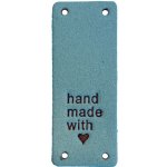 Pro Háčkování Handmade cedulka přes okraj 20x50 mm světle petrolejová koženka – Zboží Mobilmania