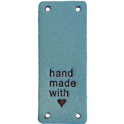 Pro Háčkování Handmade cedulka přes okraj 20x50 mm světle petrolejová koženka – Zboží Mobilmania