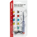 Sada pojistky nožové MINI 10 ks + tester napětí | AMiO – Zboží Mobilmania