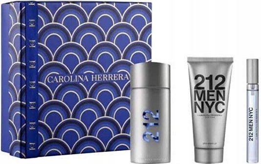 Carolina Herrera 212 pánská toaletní voda s rozprašovačem 100 ml sada 3 kusů