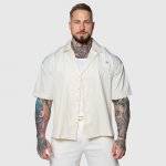 Iron Aesthetics Cuban oversized košile béžová – Zboží Dáma