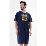 Petr pánská noční košile kr.rukáv tm.modrá – Zboží Dáma