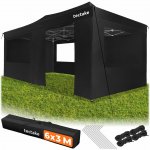 tectake 406773 skládací pavilon viola 3x6 m, hliník, 6 bočních dílů černá – Sleviste.cz