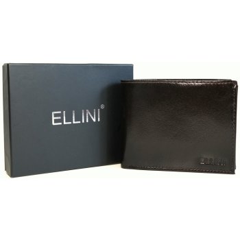 ELLINI Kožená pánská peněženka tmavěhnědá bez uzavírání