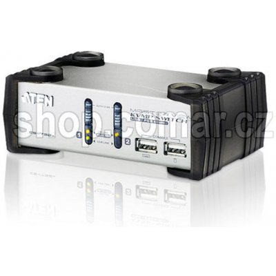 Aten CS-1732A 2-Port USB KVMP Switch, 2x USB KVM Cables, 2-port USB Hub, Audio – Zboží Mobilmania