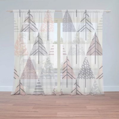 Záclony Barevné stromky: 2 ks - 150x250 cm - Sablio – Hledejceny.cz