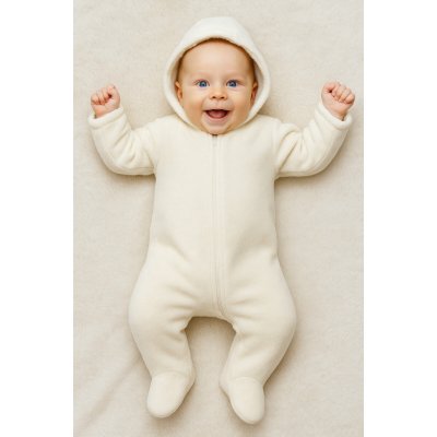 Baby Service Zimní kombinéza s kapucí wellsoft smetanová – Zboží Mobilmania