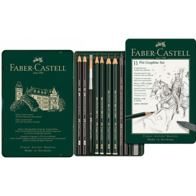 Faber-Castell Pitt Monochrome Graphite 112972 grafitová tužka sada 11 ks 302368 – Zboží Mobilmania