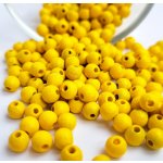 Detoa dřevěné korálky žluté 6 mm 10 ks – Zboží Mobilmania