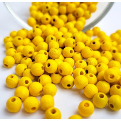 Detoa dřevěné korálky žluté 6 mm 10 ks – Zboží Mobilmania