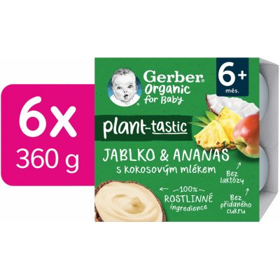 Gerber Jablko ananas kokosové mléko 6 x 4 x 90 g – Zboží Dáma