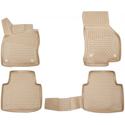 Koberce gumové Novline Škoda Superb III 2015 - 2024 se zvýšeným okrajem, béžové | – Zboží Mobilmania