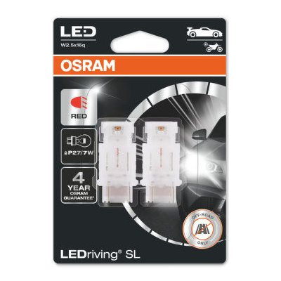 Osram LED P27/7W 3157DRP-02B RED 12V 1,8W W2.5x16q