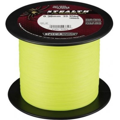 SpiderWire Šňůra Stealth-Braid Hi-Vis žlutá 1m 0,30mm 23,06kg – Hledejceny.cz