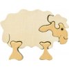 Dřevěná hračka Fauna vkládací puzzle z masivu Malá ovečka bílá