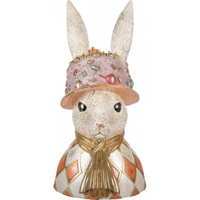 Clayre & Eef Dekorace busta králičí žena ve zdobeném klobouku - 26*26*50 cm - – Hledejceny.cz