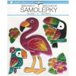 Samolepka na zeď - Plameňák - prostorová třpytivá 25 x 31 cm 10443 – Sleviste.cz