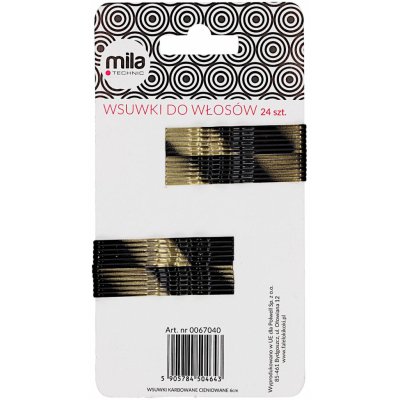 Vlnitá sponka Mila 6cm zlato-černá 24 ks 0067040 – Zboží Dáma