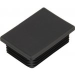 KP Žebrovaná obdélníková plastová zátka - plochá 80x60 mm černá erodovaná, na hranoly, jekly, sloupky a trubky – Sleviste.cz