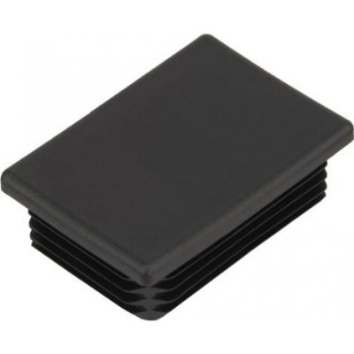 KP Žebrovaná obdélníková plastová zátka - plochá 80x60 mm černá erodovaná, na hranoly, jekly, sloupky a trubky – Sleviste.cz
