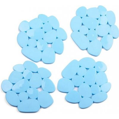 MSV sada 4 protiskluzových podložek GALETS, ve tvaru oblázků světle modrá 12 x13 cm – Hledejceny.cz