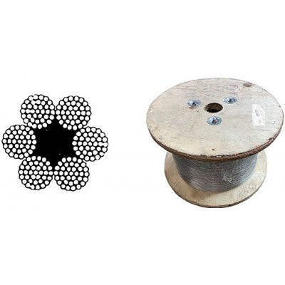 Lano ocelové 6x37M-FC, 14mm, Zn, cívka 500m – Hledejceny.cz