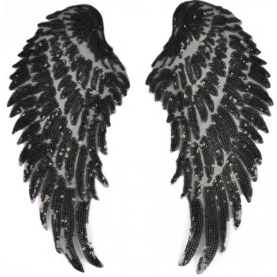 Takoy Nažehlovačka flitrovaná křídla 33,5 cm černá – Zboží Dáma