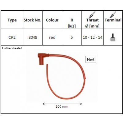 NGK fajfka na zapalovací svíčky gumová ohnutá (90) kabel 50 Cmm barva červená (NR 8048) – Hledejceny.cz
