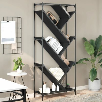 vidaXL Knihovna černá 79 x 30 x 180 cm kompozitní dřevo – Zboží Dáma