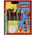 Stabilo woody 3v1 duo dvojfarebná tuha 5 ks sada so strúhadlom – Hledejceny.cz