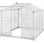 Juskys Hliníkový skleník včetně základů 21044 s dvojitými stěnovými panely a světlíkem 190 x 253 cm – Zboží Mobilmania