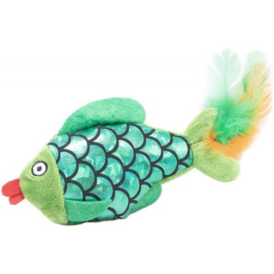 Akinu Plyšový kapr s pírky zelená 15 cm – Zboží Dáma