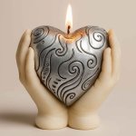 Svíčkománie3D Srdce v dlaních 140 g – Zboží Dáma