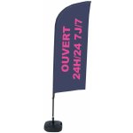 Jansen Display Kompletní sada reklamní vlajky ve tvaru křídla, Otevřeno 24/7, francouzština, 100 x 1440 mm – Zboží Živě