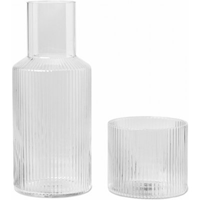 Ferm Living Sada karafy se skleničkou Ripple 0,5 l, Clear, 5447 – Sleviste.cz