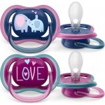 Avent Philips silikon dudlík Air fialová/růžová 2ks – Zboží Dáma