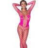 Bodystocking Cottelli - síťované catsuit růžové