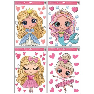 ANDĚL Okenní fólie s glitry Princezny 30 x 50 cm – Hledejceny.cz